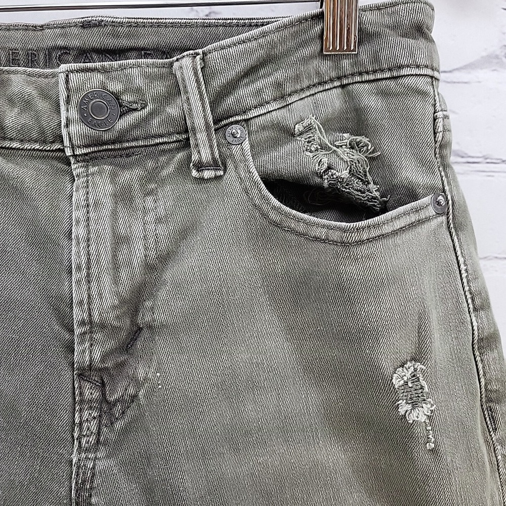 American Eagle Jeans Mens Sz 28X32 Gray Skinny Distressed Destroyed - Picture 6 of 14